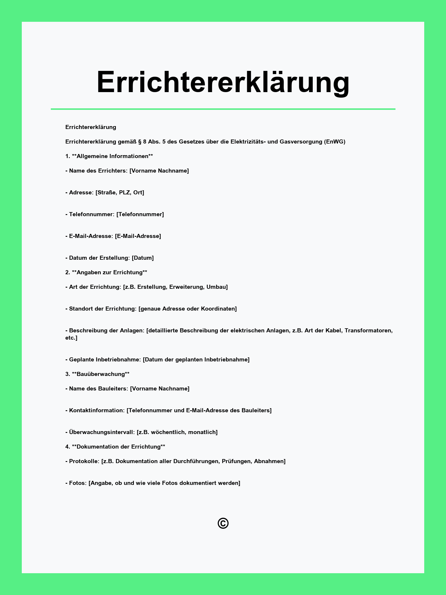 Errichtererklärung