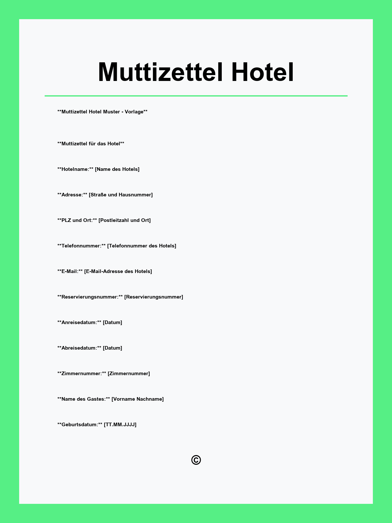 Muttizettel Hotel