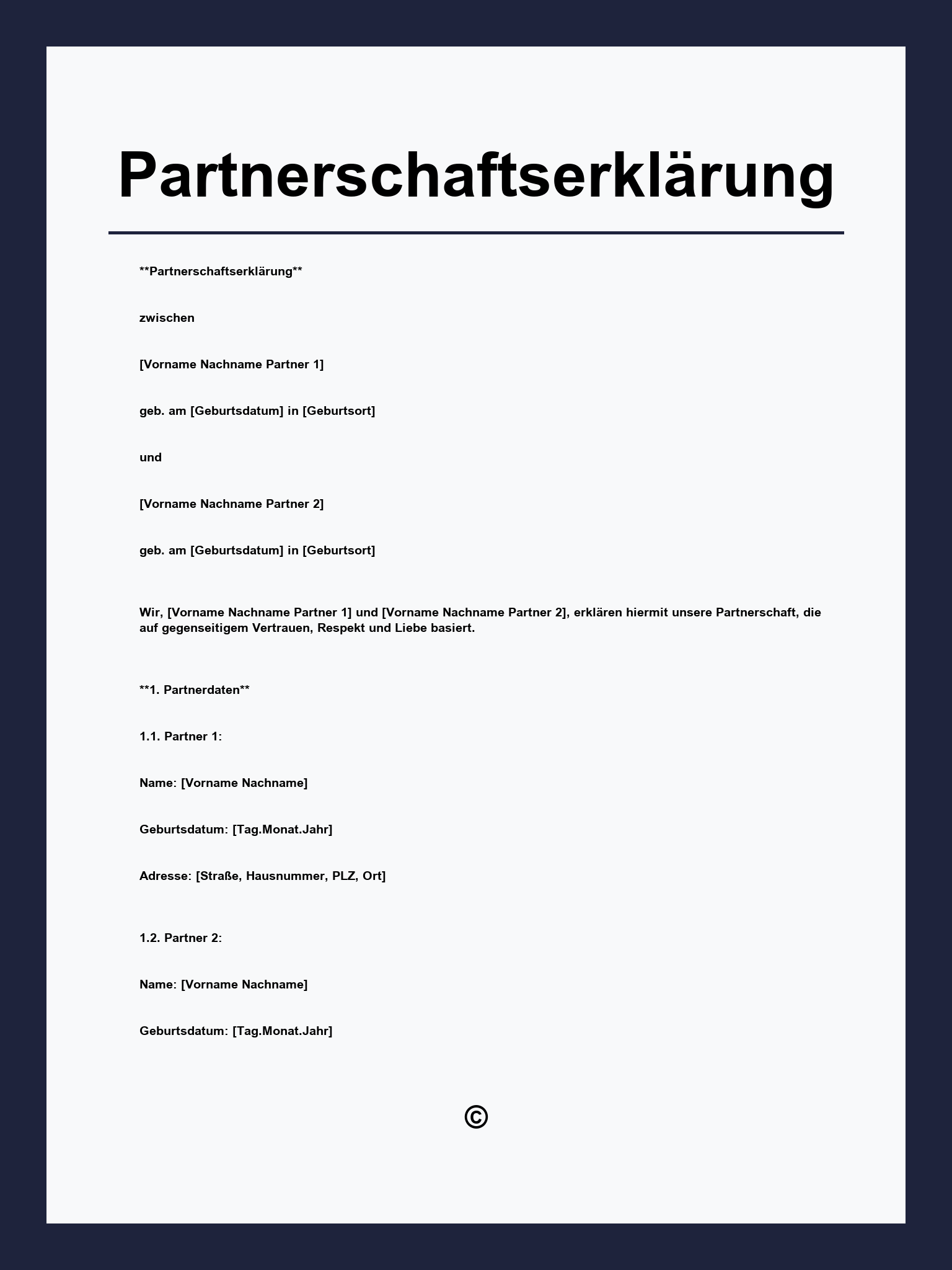 Partnerschaftserklärung